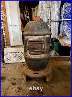 Antique 1800s P. U. C. Cast Iron Pot Belly Stove Old Kentucky Cabin Find