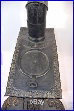 Antique 1880 S. H. Ransom #2 Wood Burning Cast Iron Box Stove/claw Feet/chimney