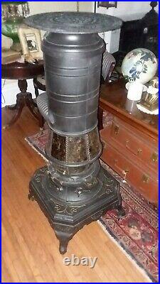 Antique 1880s kerosene 4 burner cast iron parlor stove / heater