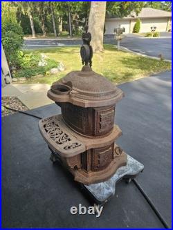 Antique 1889 Cast Iron Parlor Stove Brand Stove Co. Milwaukee Grace Model