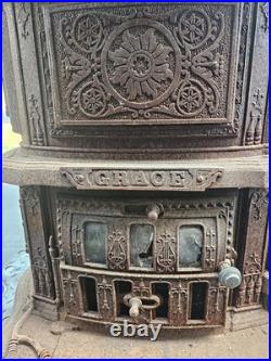 Antique 1889 Cast Iron Parlor Stove Brand Stove Co. Milwaukee Grace Model