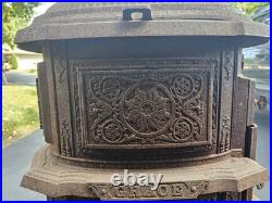 Antique 1889 Cast Iron Parlor Stove Brand Stove Co. Milwaukee Grace Model