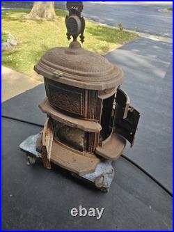 Antique 1889 Cast Iron Parlor Stove Brand Stove Co. Milwaukee Grace Model