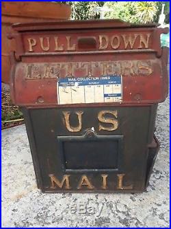 Antique 1889 Cast Iron U. S. Mail Box Reading Stove Works Letters Post Office