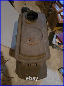 Antique 1890s Peninsular Stove Co. Log Cabin Cast Iron Parlor Stove Detroit