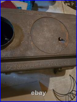 Antique 1890s Peninsular Stove Co. Log Cabin Cast Iron Parlor Stove Detroit