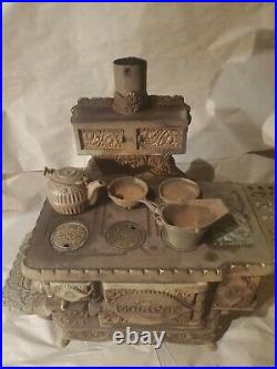 Antique 1895 Cast Iron Stove Eclipse Salesman Sample Victorian Oven LARGE RARE