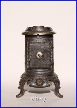 Antique 1897 Wood Stove Umpire Estate C Cast Iron Upright Hamilton F. L. Kahn