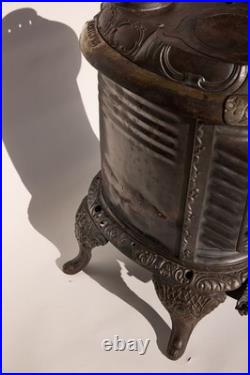 Antique 1897 Wood Stove Umpire Estate C Cast Iron Upright Hamilton F. L. Kahn