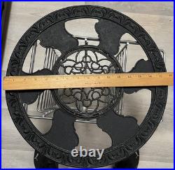 Antique 1901 Cast Iron Floor Stove Pipe Grate 15.7 2-Pc Center Pc Doesn't Lock