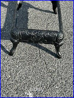 Antique 1909 Home Ornate Cast Iron Metal Stove Base For Coffee Table Industrial