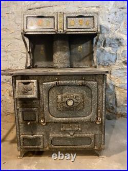 Antique 1920s or 1930s Home Comfort Wood Cook Stove Wrought Iron