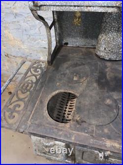 Antique 1920s or 1930s Home Comfort Wood Cook Stove Wrought Iron