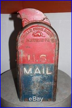 Antique 1924 Cast Iron U. S. Mail Box Danville Stove MFG Letters Post Office