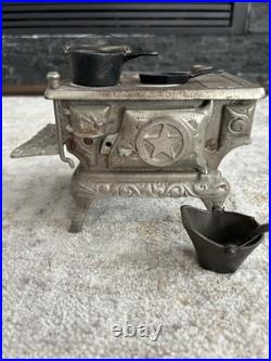 Antique 19th C. PERFECTION Salesman's Sample Cast Iron Stove with Accessories