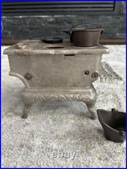Antique 19th C. PERFECTION Salesman's Sample Cast Iron Stove with Accessories