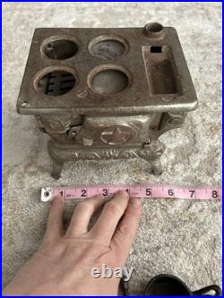 Antique 19th C. PERFECTION Salesman's Sample Cast Iron Stove with Accessories