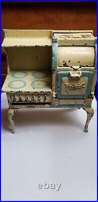 Antique ARCADE cast Iron HOTPOINT electric Stove dollhouse Miniature Toy