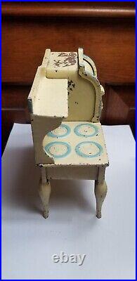 Antique ARCADE cast Iron HOTPOINT electric Stove dollhouse Miniature Toy