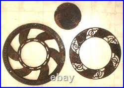 Antique Adams Co. Dubuque, Iowa 3-Pc. Cast Iron Stove Pipe Floor Register Grate