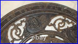 Antique Adams Co. Dubuque, Iowa 3-Pc. Cast Iron Stove Pipe Floor Register Grate
