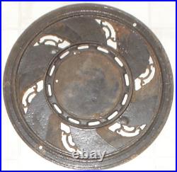 Antique Adams Co. Dubuque, Iowa 3-Pc. Cast Iron Stove Pipe Floor Register Grate