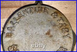 Antique Advertising Promo Cast Iron Skillet Reading Stove Sunshine Ballentine PA