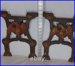 Antique American Eagle Cast Iron Stove Or Table Bench Bases, Federal, Salvaged
