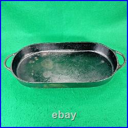 Antique BSR/Birmingham Stove Range 3052D Cast Iron Oval Shallow Fish Fryer EUC