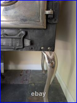 Antique Belanger Cast Iron Stove with Floral Tile Backsplash Circa 1910