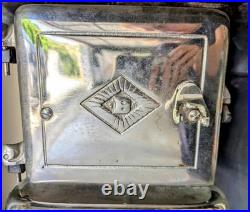 Antique Belanger Cast Iron Stove with Floral Tile Backsplash Circa 1910