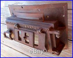 Antique Boynton Furnace Co Stove Door Frame Cast Iron Steampunk Boiler 20 x 12