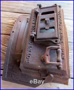 Antique Boynton Furnace Co Stove Door Frame Cast Iron Steampunk Boiler 20 x 12