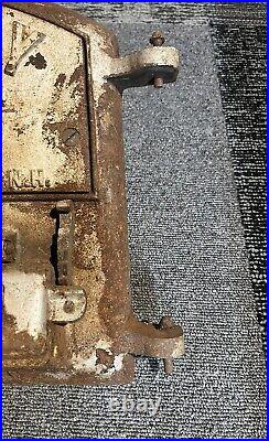 Antique COAL FURNACE DOOR Cover ECONOMY INTERNATIONAL HEATER Utica NY