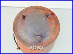 Antique Cast Iron 3 Leg Bean Pot Kettle, Cowboy Campfire, Calderon Gate Mark