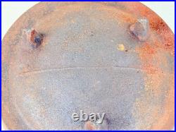 Antique Cast Iron 3 Leg Bean Pot Kettle, Cowboy Campfire, Calderon Gate Mark