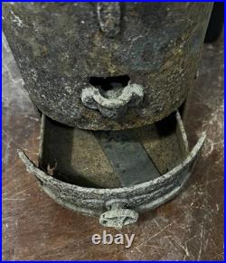 Antique Cast Iron Cylinder Stove Pot Belly Heater Body Primitive Farmhouse 22