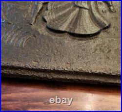 Antique Cast Iron Decorative Art From Stove Side Panel, 18.5x14.5