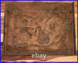 Antique Cast Iron Decorative Art From Stove Side Panel, 18.5x14.5