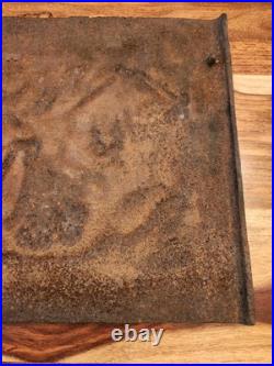Antique Cast Iron Decorative Art From Stove Side Panel, 18.5x14.5