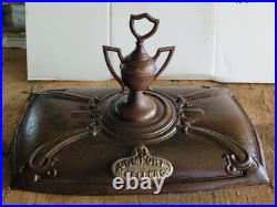 Antique Cast Iron Decorative Parlor Stove Top With Finial
