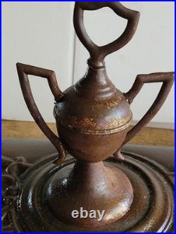 Antique Cast Iron Decorative Parlor Stove Top With Finial