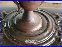Antique Cast Iron Decorative Parlor Stove Top With Finial