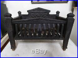 Antique Cast Iron Fireplace Log Holder with Grate Knox USA Stove Works Knoxville