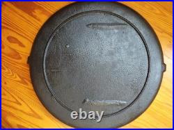 Antique Cast Iron Gate Mark Round Griddle With Bail Handle 16