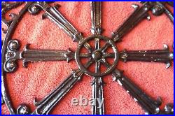 Antique Cast Iron Gate fence embellishment Wheel Stove Grille grate Wall Decor