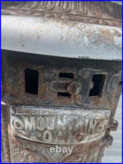 Antique Cast Iron Glenwood Oak Heating Cylinder Stove Wood Coal Burning Antique Cast Iron Glenwood Oak Heating Cylinder Stove Wood Coal Burning