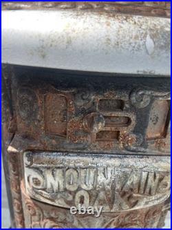 Antique Cast Iron Glenwood Oak Heating Cylinder Stove Wood Coal Burning Antique Cast Iron Glenwood Oak Heating Cylinder Stove Wood Coal Burning