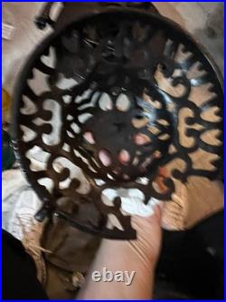 Antique Cast Iron Kerosene Parlor Stove FiligreeTop Early 1900s Pot Belly Heater