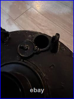 Antique Cast Iron Kerosene Parlor Stove FiligreeTop Early 1900s Pot Belly Heater